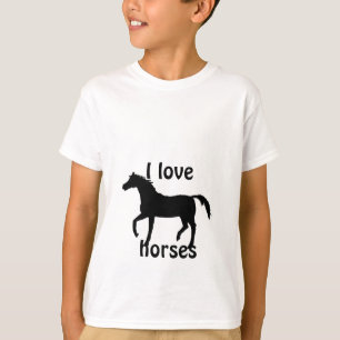 T-shirt noir de childs de cheval