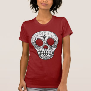 T-shirt noir de crâne de sucre