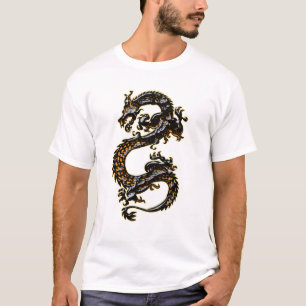 T-shirt noir de dragon