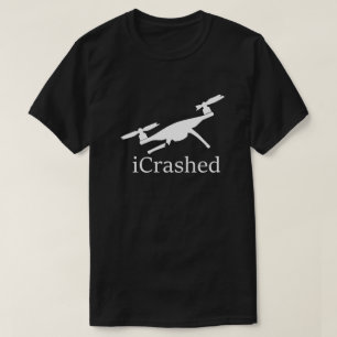 T-shirt noir de drone écrasé