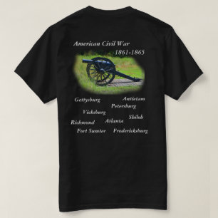 T-shirt noir de la guerre civile américaine