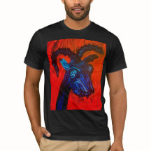 T-shirt noir de la tête de chèvre