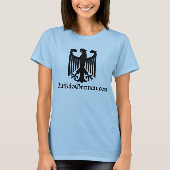 T-shirt noir de logo d'Eagle de dames (Devant)