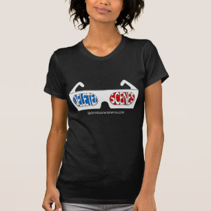 T-shirt Noir de logo du 3D de Ladie
