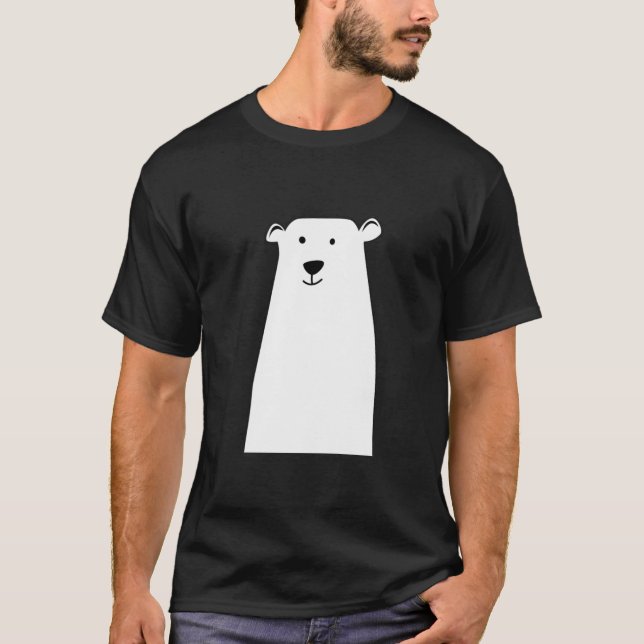 t-shirt noir de l'ours polaire (Devant)