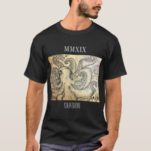 T-shirt noir de poulpe