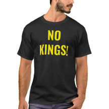 T-Shirt Noir de Protestation Pas de Rois