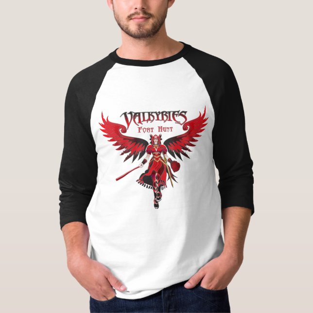 T-shirt Noir de raglan de Valkyries (Devant)