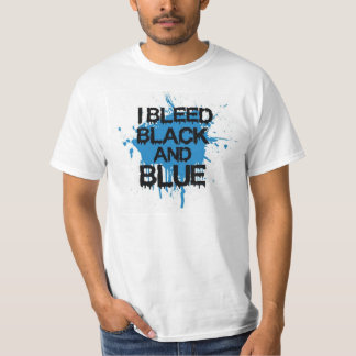T-shirt Noir de soutirage et bleu