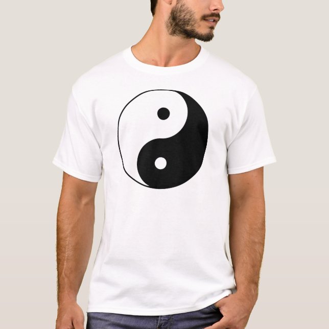 T-shirt Noir de Taijitu de Chinois de signe de Taoism de (Devant)