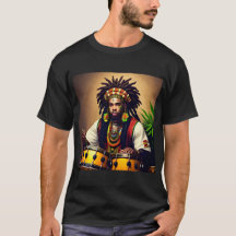 T-shirt noir design africain