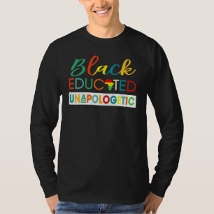 T-shirt Noir Éduqué Non-apologétique Pour Hommes Femmes No