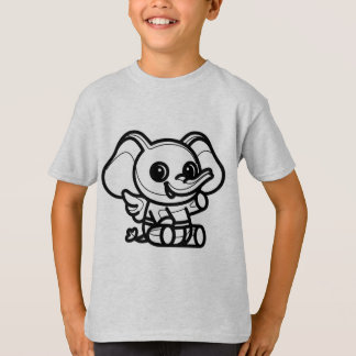 T-shirt NOIR ET BLANC #11 - Eléphant angle bébé