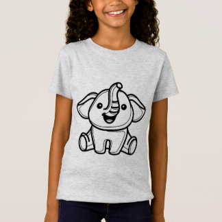 T-Shirt NOIR ET BLANC #12 - Bébé éléphant
