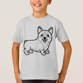T-shirt NOIR ET BLANC #31 - Corgi Smile