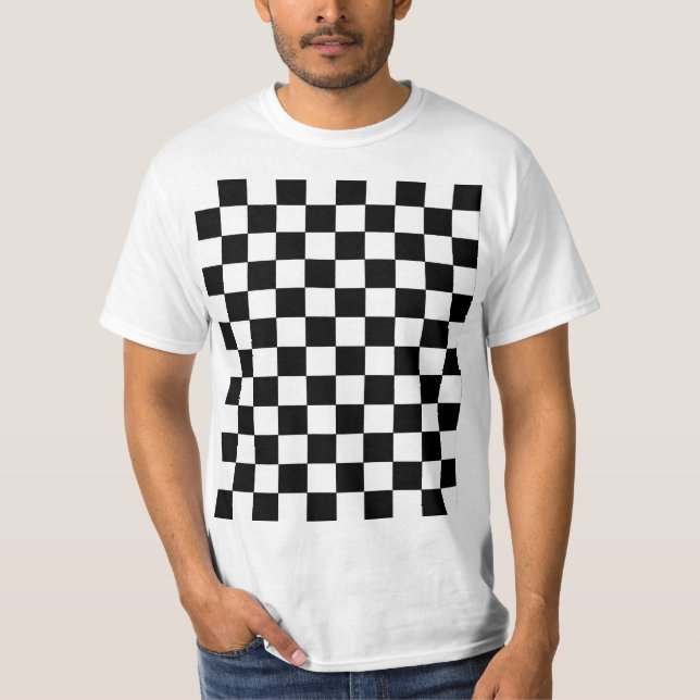 T-shirt Noir et blanc Checkered (Devant)