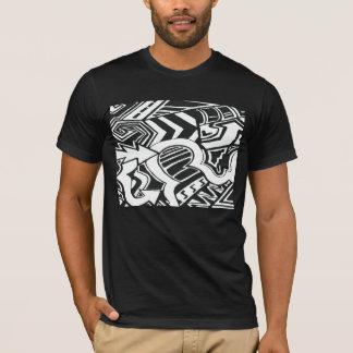 T-shirt noir et blanc d'art