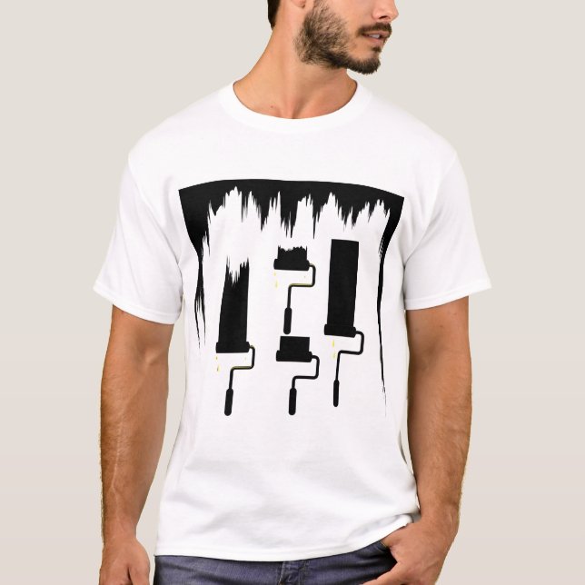 T-shirt noir et blanc de peintre (Devant)