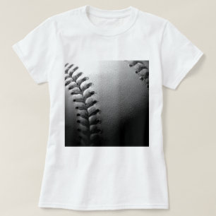 T-shirt Noir et blanc Gros plan de base-ball