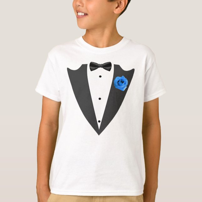 T-shirt noir et blanc Tuxedo (Devant)