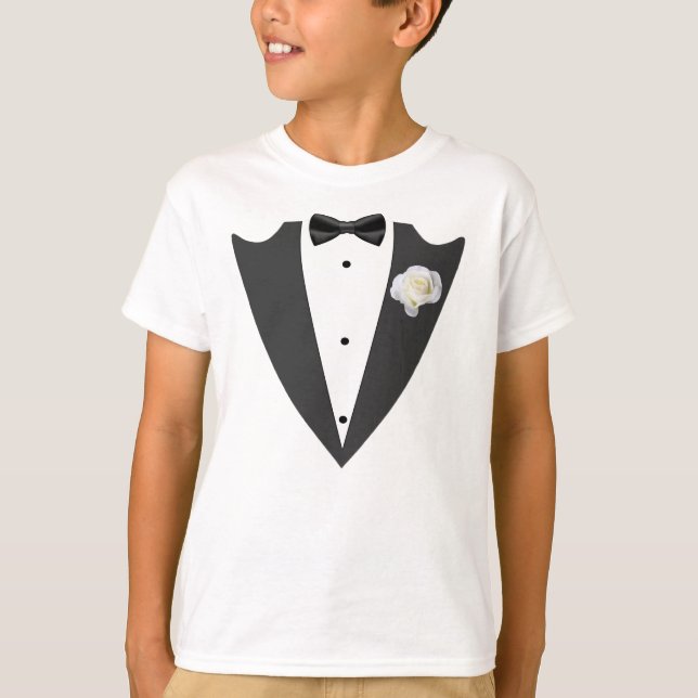 T-shirt noir et blanc Tuxedo (Devant)