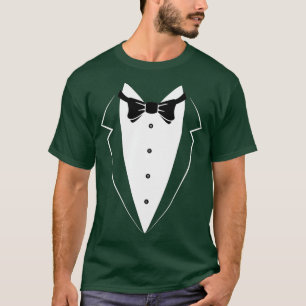 T-shirt Noir et blanc Tuxedo Bow Cravate costume drôle Nov