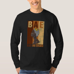 T-shirt Noir Et Éduqué Melanine Noir Histoire Mois Bae