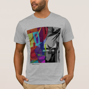 T-shirt noir et frais abstrait de couleurs