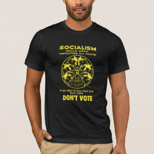 T-shirt Noir et jaune ne votez pas pour le socialisme