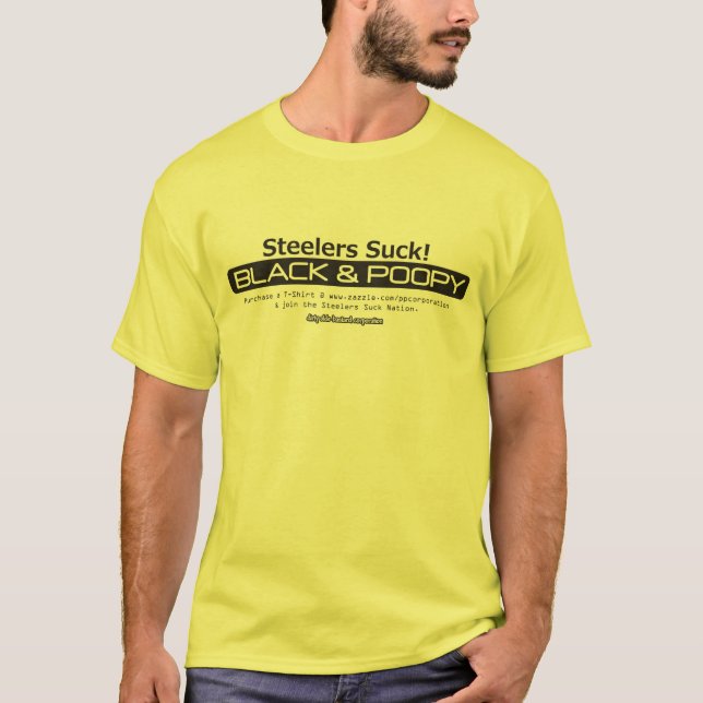 T-shirt Noir et nation de Poopy Steeler (Devant)