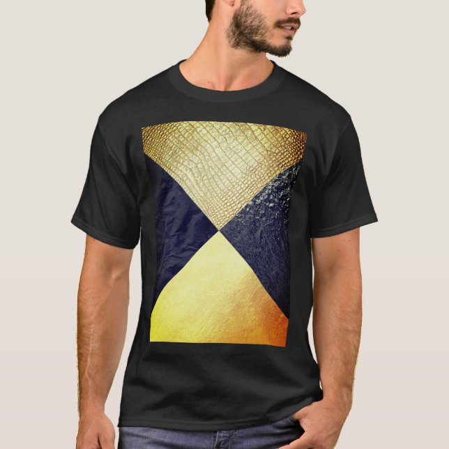 T-shirt Noir et peau d'alligator d'or (Devant)