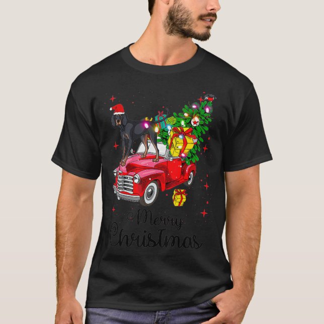 T-shirt Noir Et Tan Coonhides Roue Camion Noël  (Devant)