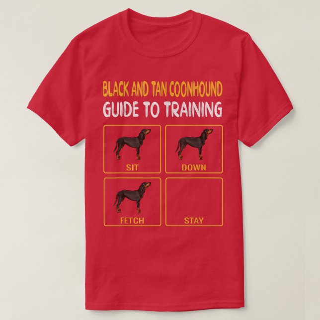 T-shirt Noir et Tan Coonhound Guide d'entraînement de chie (Design devant)