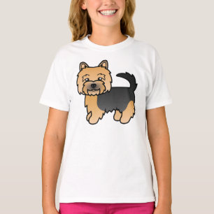 T-shirt Noir Et Tan Norwich Terrier Cute Dessin Chien