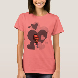 T-shirt noir féminin en collage Barack