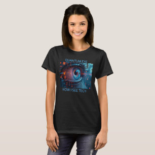 T-shirt noir femmes Quantum Eye Tech