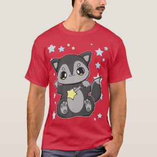 T-shirt Noir Feu Avec Baguette Magique Pour Magiciens