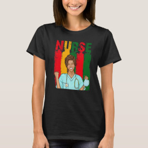 T-shirt Noir forte infirmière Afro Love Melanin Afro Ameri