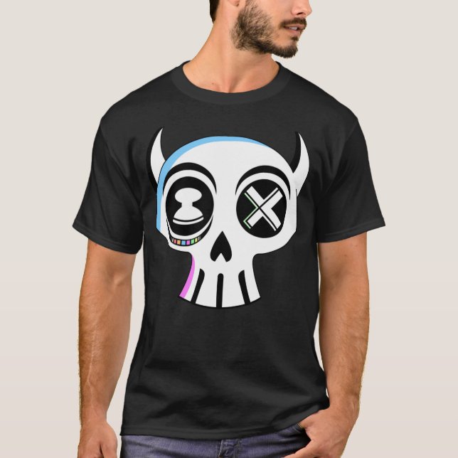 T-shirt Noir gauchiste de pièce en t de logo (Devant)