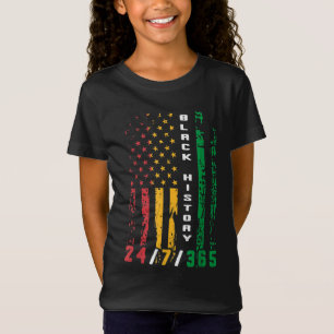 T-Shirt Noir Histoire 247365 Africain-Américain Drapeau Af