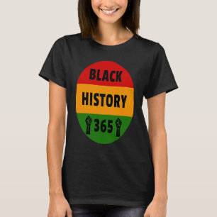 T-shirt Noir Histoire 365 Power Poing Poing Artwork