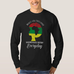 T-shirt Noir Histoire Mois Aba Citation Thérapeutique Drap