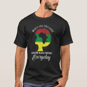 T-shirt Noir Histoire Mois Aba Citation Thérapeutique Drap