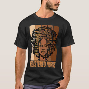 T-shirt Noir Histoire Mois Infirmière inscrite Afro Africa