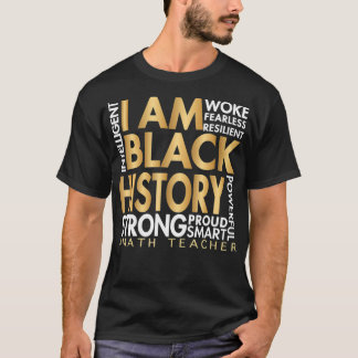 T-shirt Noir Histoire Mois Math Enseignant Africain Améric