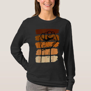 T-shirt Noir Histoire Mois Poing Femmes Hommes Enfants 2