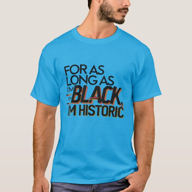 T-shirt Noir Histoire Mois T Design de chemise (Devant)