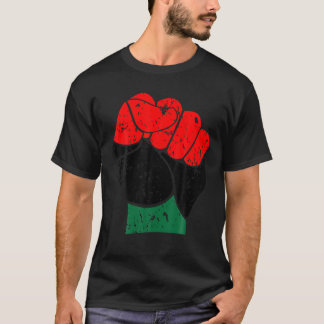 T-shirt Noir Histoire Rouge Noir et Vert Fierté Poing