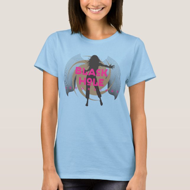 T-shirt Noir Hole Recordings "Or" Girls Tunick (Devant)