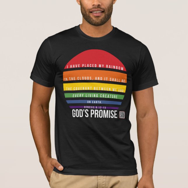T-shirt noir homme arc-en-ciel Cercle (Devant)